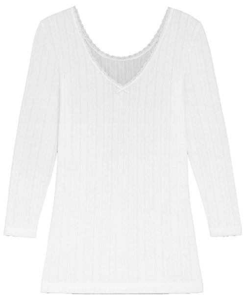 Vedonis Seamless Long Sleeve Top - White Thermal - Country Collection