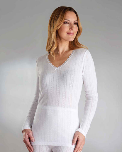 Vedonis Seamless Long Sleeve Top - White - Image 2 - Country Collection