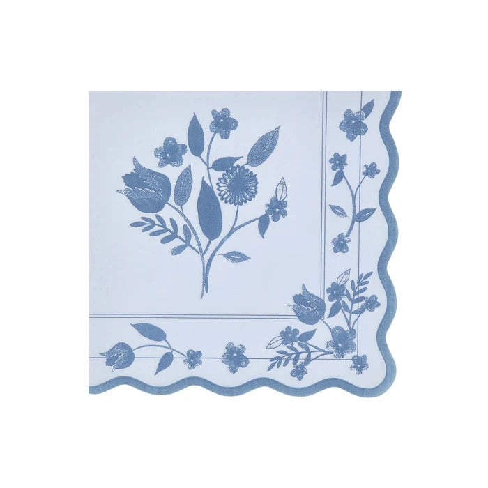 Decorative paper napkin with floral pattern on a white background
