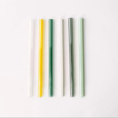 Simply Straws Wide 10" Glass Straw Set - Fjord Mist