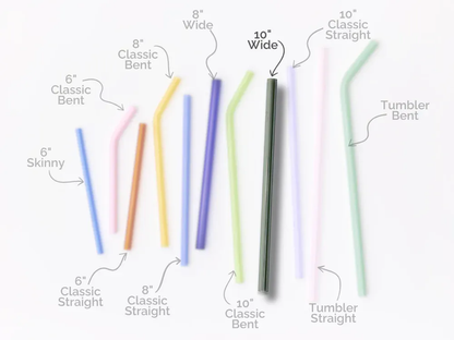 Simply Straws Wide 10" Glass Straw Set - Meadow