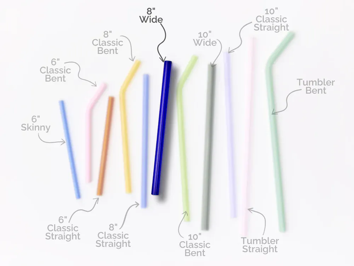 Simply Straws Wide 8" Glass Straw Set - Meadow