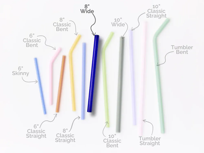 Simply Straws Wide 8" Glass Straw Set - Meadow
