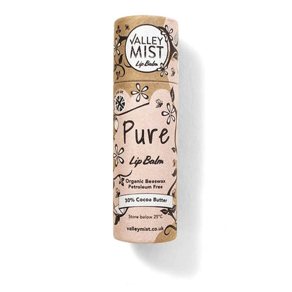 Unscented natural coco butter lip balm in recyclable paper tube – Valley Mist