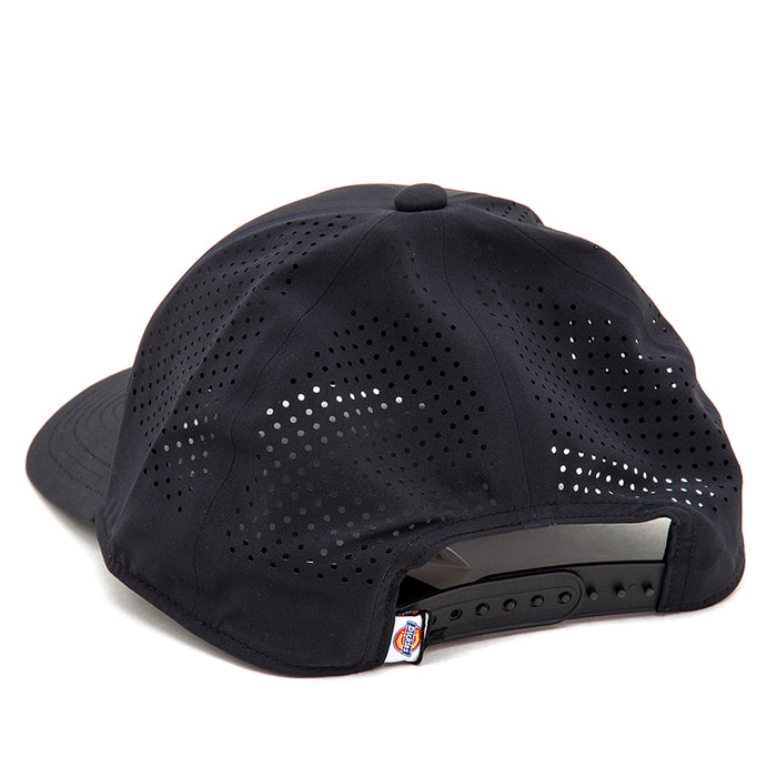 Woven Logo Baseball Snapback Hat (Black) (S)