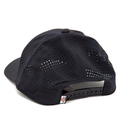 Woven Logo Baseball Snapback Hat (Black) (S)