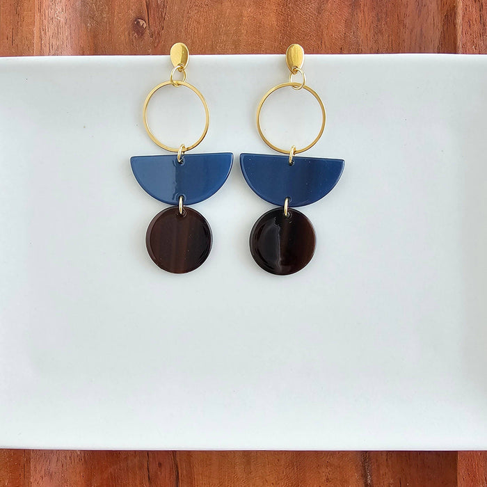 Wren Earrings - Navy & Mahogany // Jewelry, Fall