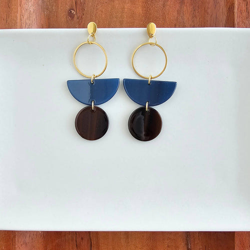 Wren Earrings - Navy & Mahogany // Jewelry, Fall