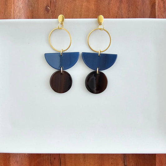 Wren Earrings - Navy & Mahogany // Jewelry, Fall