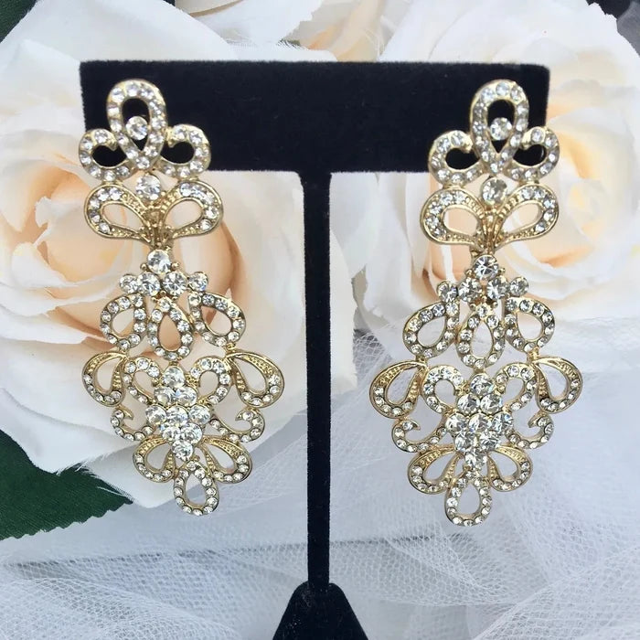 Wedding Jewelry - Cubic Zirconia Bridal Earrings - Available in Silver and Gold