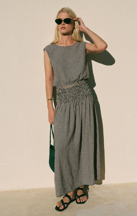 Z Supply Brooke Gingham Skirt in Black