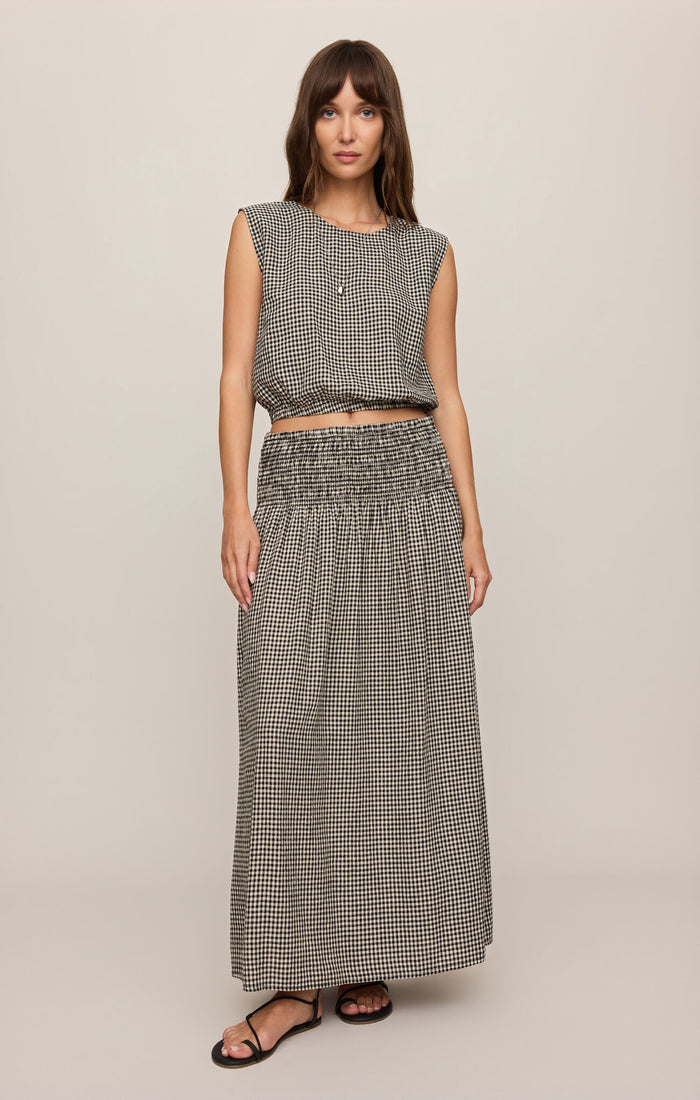 Z Supply Brooke Gingham Skirt in Black