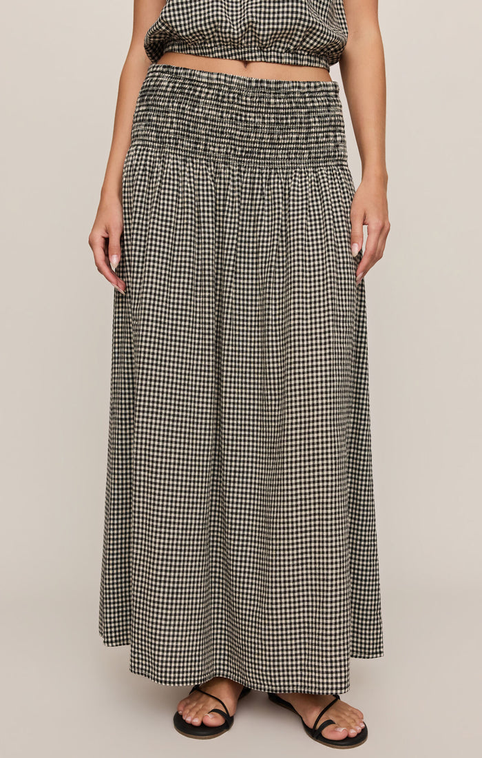 Z Supply Brooke Gingham Skirt in Black