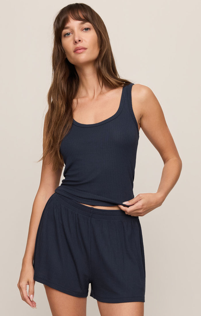 Z Supply Just Right Rib Tank Top in Eclipse
