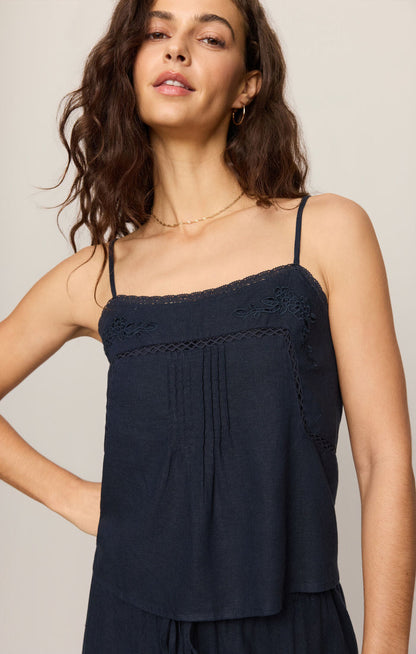Z Supply Lille Embroidered Tank in Eclipse