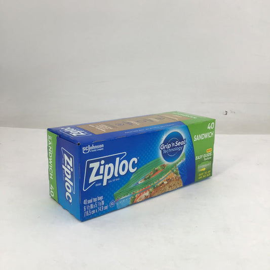 Box of Ziploc sandwich bags on a white background
